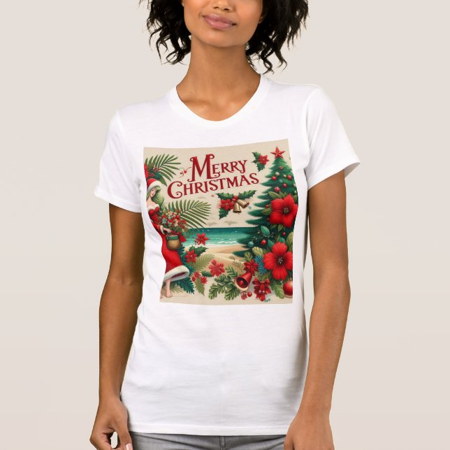 Camiseta Santa Bebé - Tee de Navidad de Feliz (Anverso)