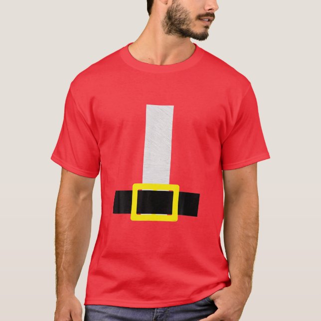 Camiseta Santa Belt Red Costume Halloween antes de navidade (Anverso)