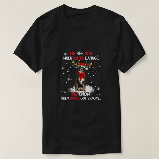 Camiseta Santa Bernese Mountain Perg Reindeer Light Christm (Diseño del anverso)