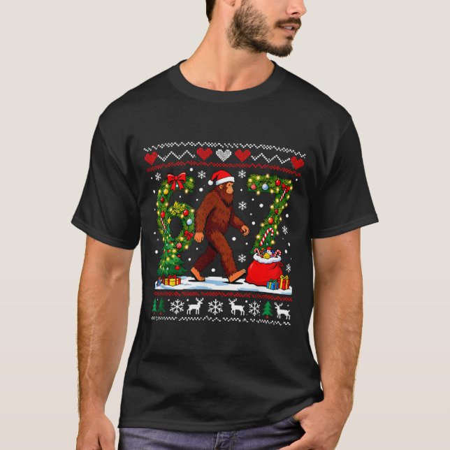Camiseta Santa Bigfoot Christmas Tree Funny Sasquatch 67  (Anverso)