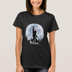Camiseta Santa Bigfoot Navidad Rock Roll Sasquatch Cree