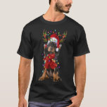 Camiseta Santa Black y Tan Coonhound Perro Reindeer Christm<br><div class="desc">Navidades de renos de perros de raza negra y tan de Santa Cruz</div>