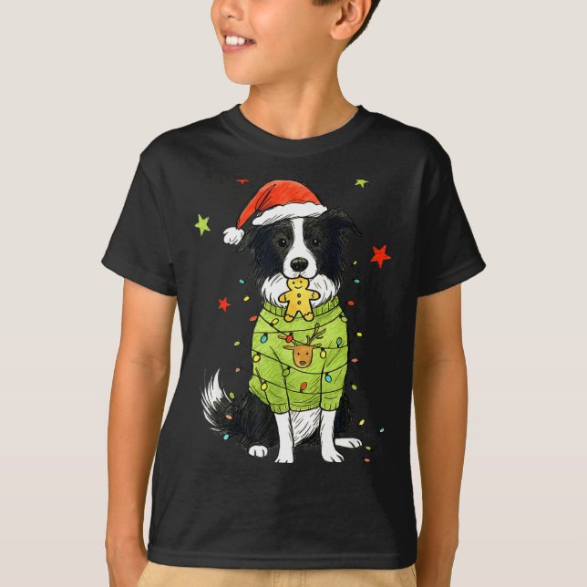 Camiseta Santa Border Collie Navidad Border Collie Perro Mo (Anverso)