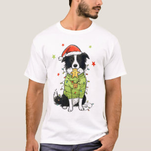 Camiseta Santa Border Collie Navidad Border Collie Perro Mo