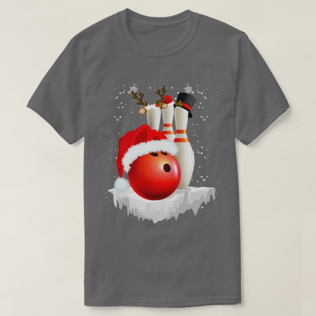 Camiseta Santa Bowling Set Funny Bowling Lover T (Diseño del anverso)