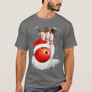 Camiseta Santa Bowling Set Funny Bowling Lover T