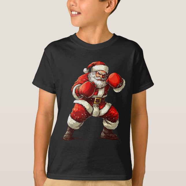 Camiseta Santa Boxing Xmas Mma Muay Thai Lover Boxer Christ (Anverso)
