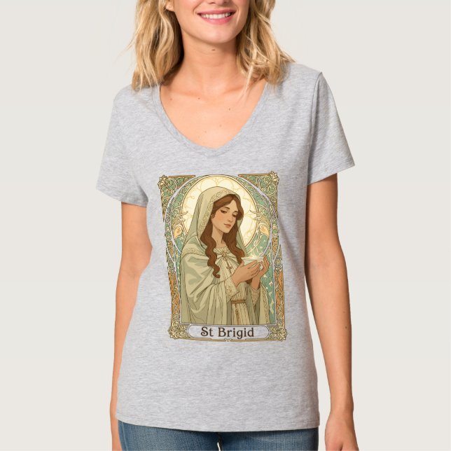Camiseta Santa Brígida La Patrona De Los Trabajadores Lácte (Anverso)