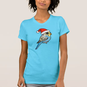 Camiseta Santa Budgie azul y amarillo