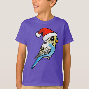 Camiseta Santa Budgie azul y amarillo