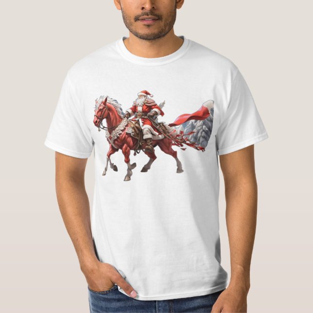 Camiseta Santa Caballo Rojo con espada en cadera (Anverso)