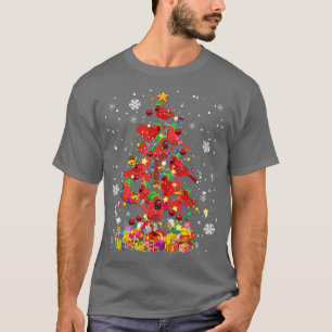 Camiseta Santa Cardinal Bird Navidad navideña luz