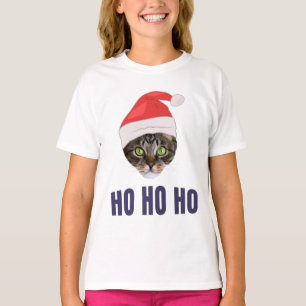 Camiseta Santa Cat con Santa hat, Ho ho ho Invitación Squa