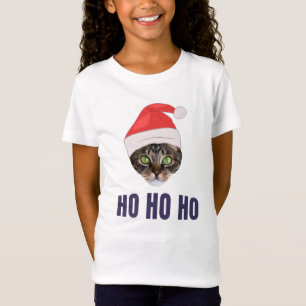 Camiseta Santa Cat con Santa hat, Ho ho ho Invitación Squa