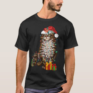 Camiseta Santa Cat Lover Navidades divertidos Kitten Xmas