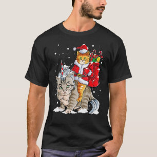 Camiseta Santa Cat montando Caticorn Navidad Caticorn Unico