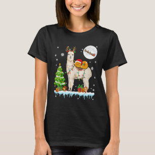 Camiseta Santa Cat Ridding Reno Alpaca Árbol de Navidad F