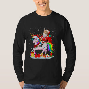 Camiseta Santa Cat viajando Navidades de unicornio