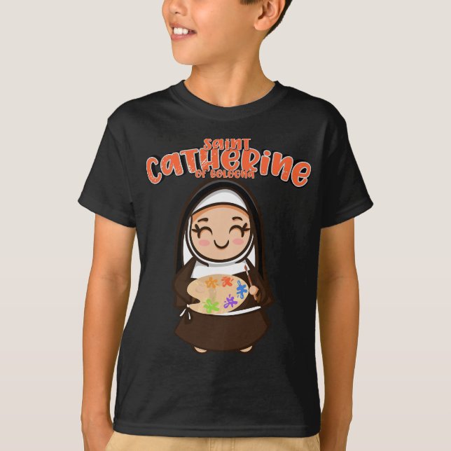 Camiseta Santa Catalina de Bolonia Patrona Santa Artistas (Anverso)