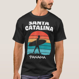 Camiseta SANTA CATALINA PANAMÁ Surf Retro Atardecer Surfing
