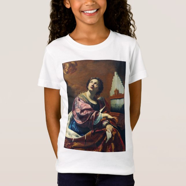Camiseta Santa Cecilia por Simon Vouet Arte Decorativo Músi (Anverso)