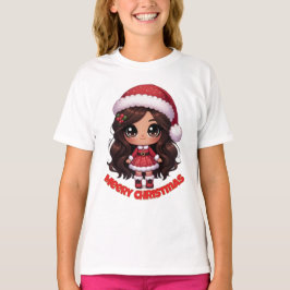 Camiseta santa chica feliz navidad