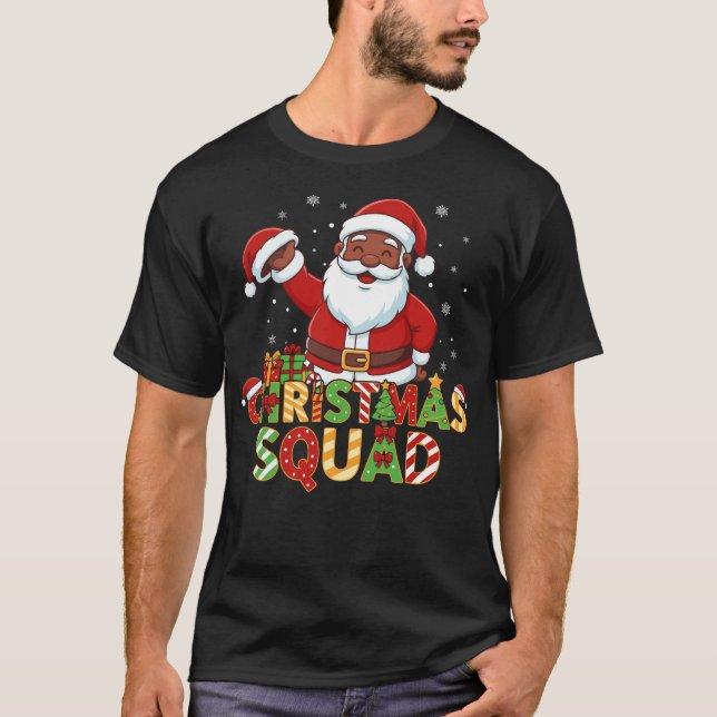 Camiseta Santa Christmas Squad Black Holiday Family Santa  (Anverso)