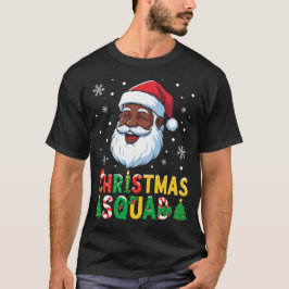 Camiseta Santa Christmas Squad Black Men African American 
