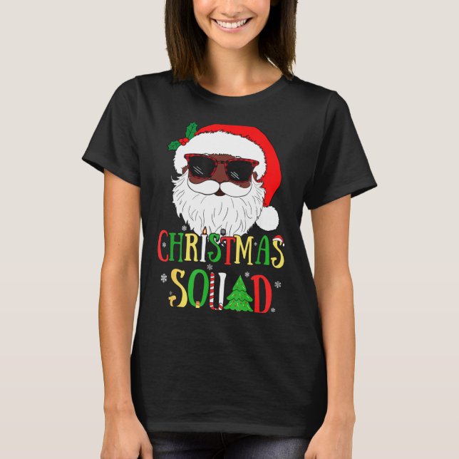 Camiseta Santa Christmas Squad Black Men African American P (Anverso)