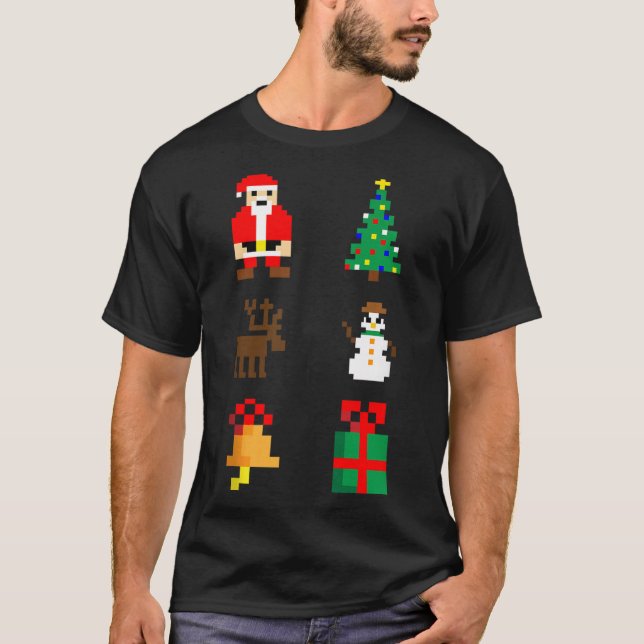 Camiseta Santa Christmas Tree Deer Snowman Bell Gift Xmas X (Anverso)