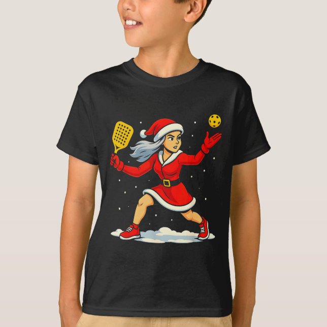 Camiseta Santa Ckleball Player Christmas Snow Xmas Pajamas  (Anverso)