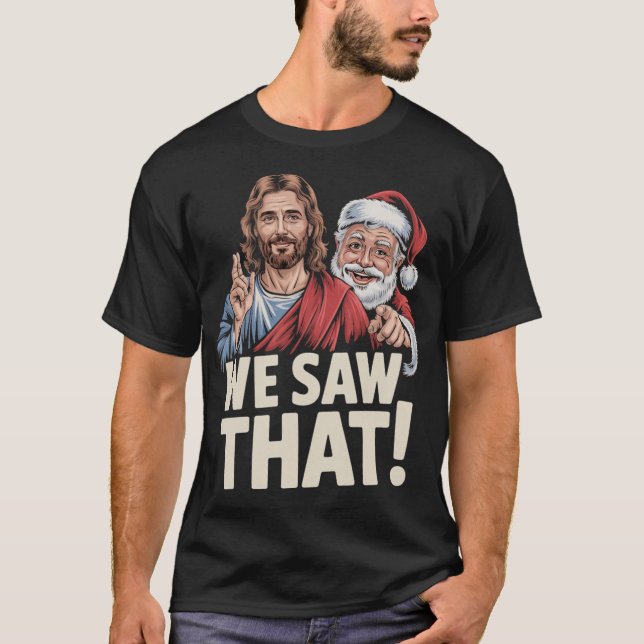 Camiseta Santa Claus And Jesus Funny Christian Meme girl gi (Anverso)