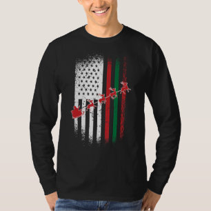 Camiseta Santa Claus Bandera Estadounidense X Africana Mas