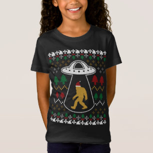 Camiseta Santa Claus Bigfoot Ufo Sasquatch Navidades feos S