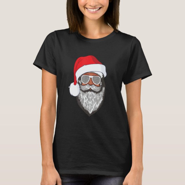 Camiseta Santa Claus Black Xmas Santa Afro African American (Anverso)