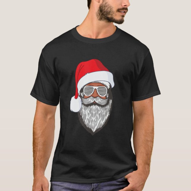 Camiseta Santa Claus Black Xmas Santa Afro African American (Anverso)