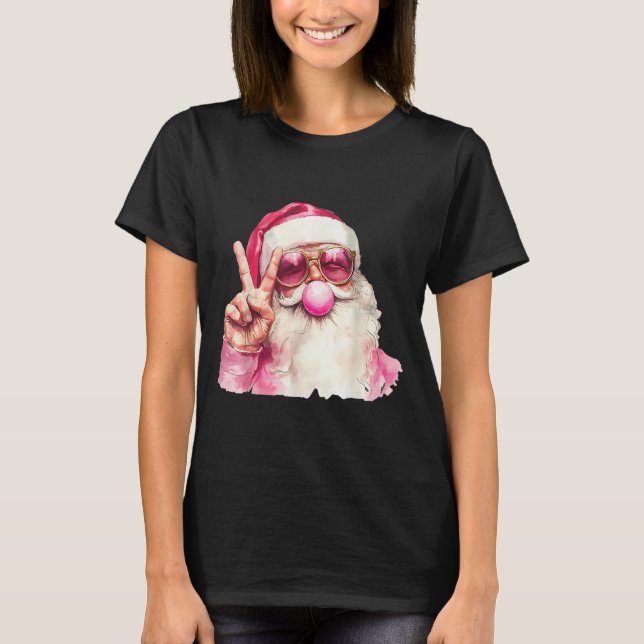 Camiseta Santa Claus Blowing Bubble Gum Nk Sungles Christma (Anverso)