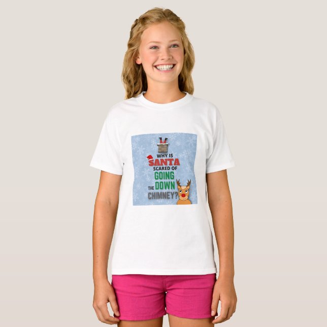 Camiseta Santa Claus chimenea copos de nieve chiste diverti (Anverso completo)