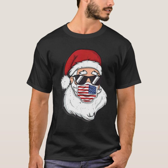 Camiseta Santa Claus Christmas costume with mask and cool s (Anverso)