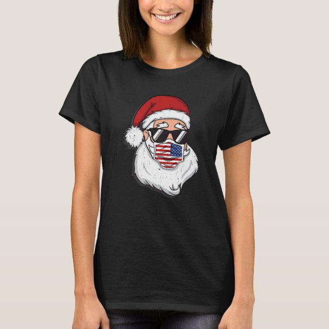 Camiseta Santa Claus Christmas costume with mask and cool s (Anverso)