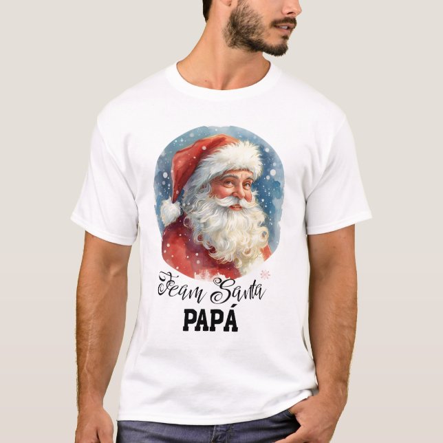 Camiseta Santa Claus clásico con frase Team Santa Papá  (Anverso)