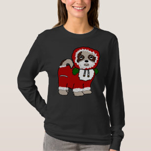 Camiseta Santa Claus Coat Shih Tzu Maltese (Rojo)