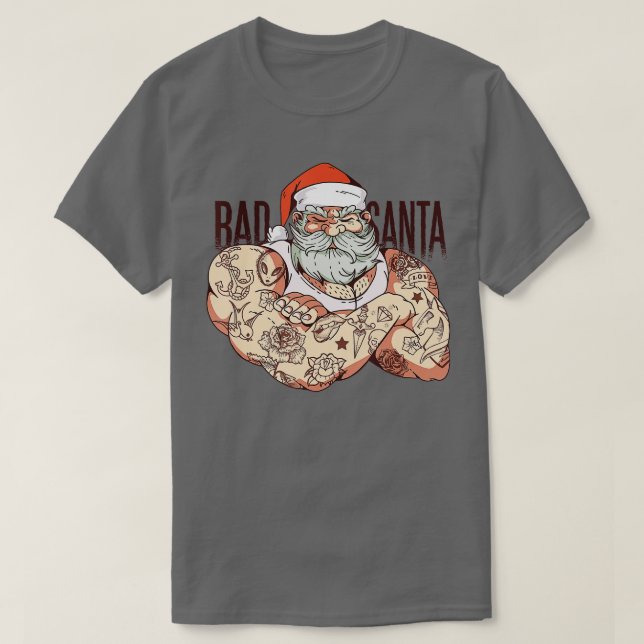 Camiseta Santa Claus con barba Gorra en el mal Santa Cristo (Diseño del anverso)