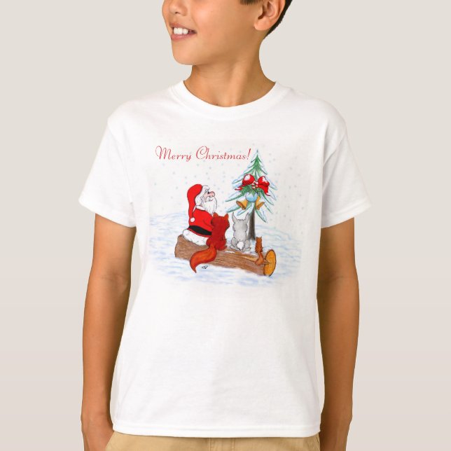 Camiseta Santa Claus con Fox de Conejo y Squirrel (Anverso)