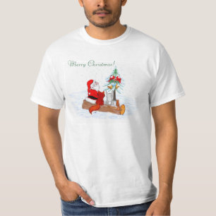 Camiseta Santa Claus con Fox de Conejo y Squirrel