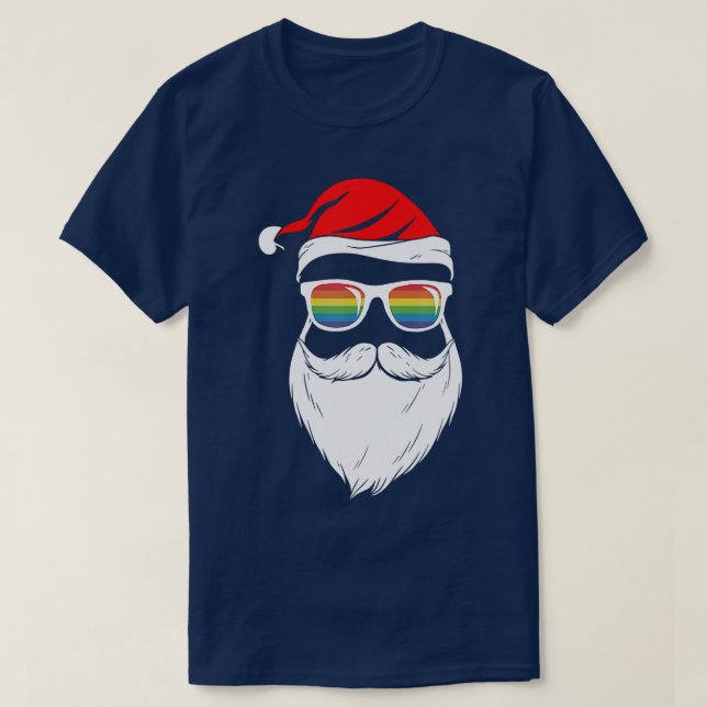 Camiseta Santa Claus con gafas de sol de Gorra de barba (Diseño del anverso)