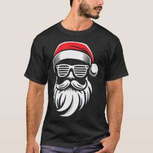 Camiseta Santa Claus Con Gafas De Sol Y Barba