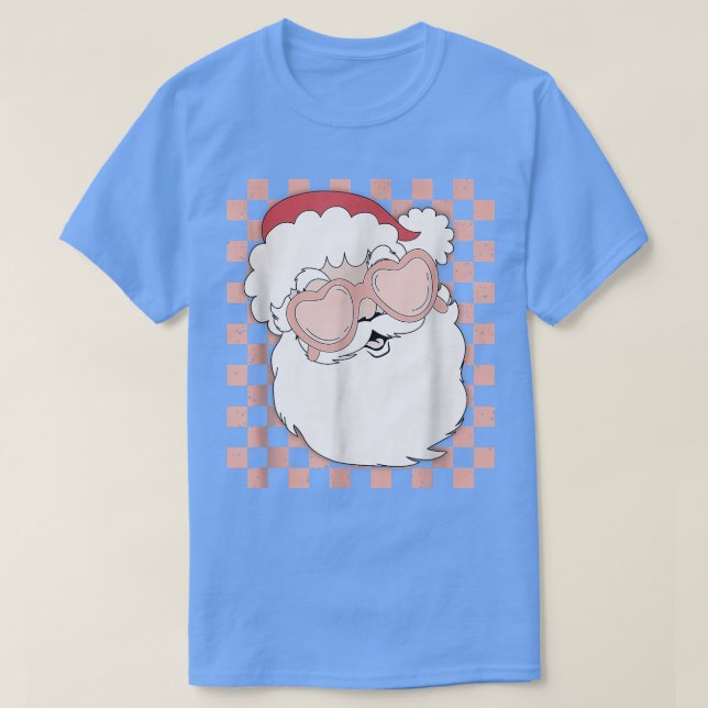 Camiseta Santa Claus con Navidades de lentes de corazón (Diseño del anverso)