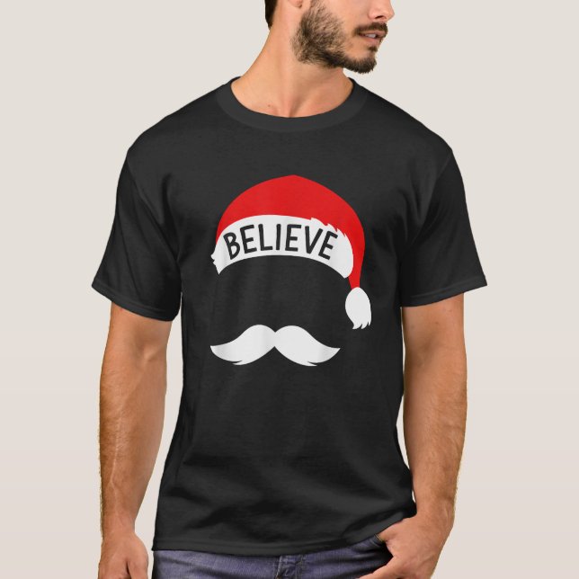 Camiseta Santa Claus con un gorra creyente para navidades o (Anverso)