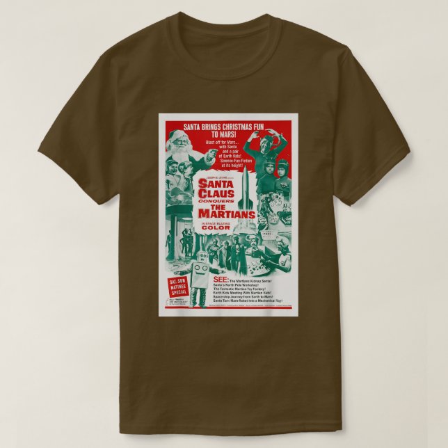 Camiseta Santa Claus Conquers the Martians  Movie Poster  (Diseño del anverso)